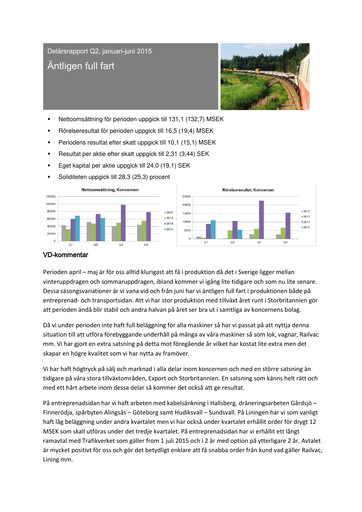 Thumbnail Railcare Group AB Quarterly Report 2015-q2