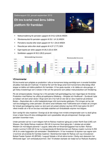 Thumbnail Railcare Group AB Quarterly Report 2015-q3