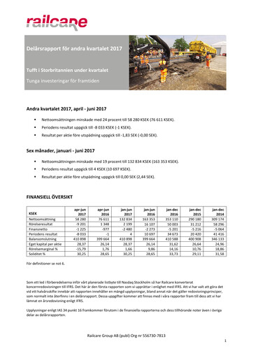 Thumbnail Railcare Group AB Quarterly Report 2017-q2
