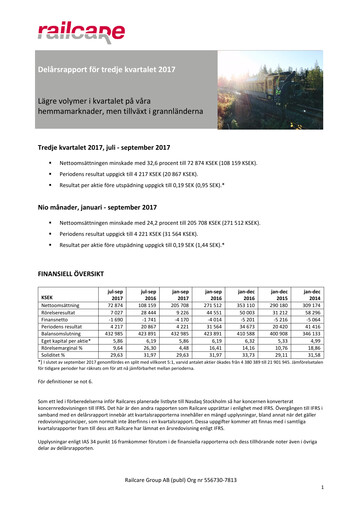 Thumbnail Railcare Group AB Quarterly Report 2017-q3