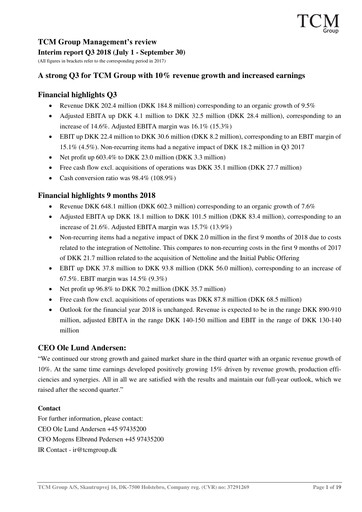 Vorschaubild TCM Group A/S Quartalsbericht 2018-q3