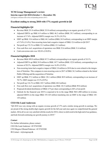 Vorschaubild TCM Group A/S Quartalsbericht 2018-q4