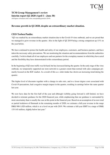 Vorschaubild TCM Group A/S Quartalsbericht 2020-q2