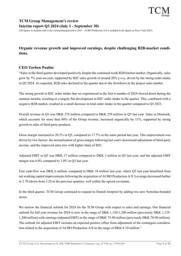 Vorschaubild TCM Group A/S Quartalsbericht 2024-q3