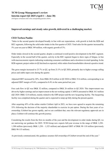 Vorschaubild TCM Group A/S Quartalsbericht 2025-q2