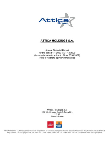 Thumbnail Attica Holdings Financial Statement 2009