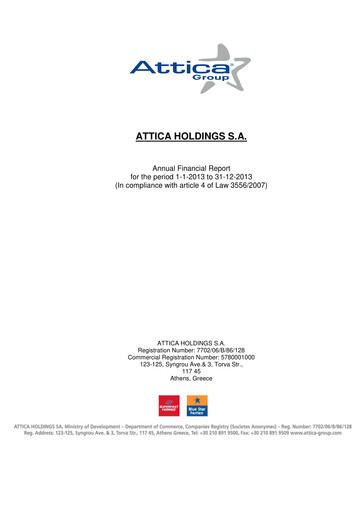 Thumbnail Attica Holdings Financial Statement 2013