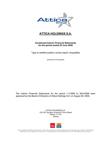 Thumbnail Attica Holdings Half-year Report 2009-h1
