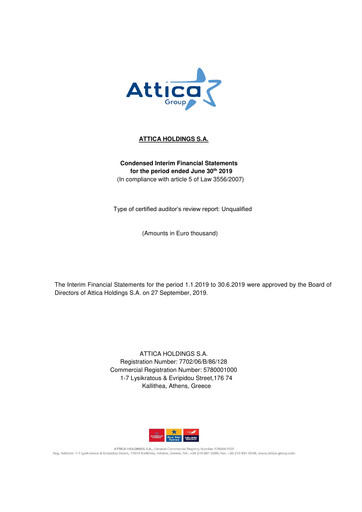 Thumbnail Attica Holdings Half-year Report 2019-h1