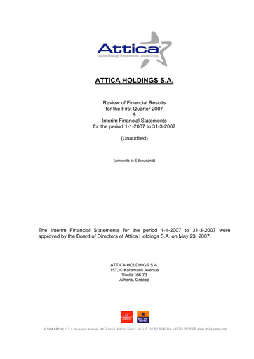 Vorschaubild Attica Holdings Quartalsbericht 2007-q1