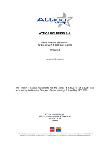 Vorschaubild Attica Holdings Quartalsbericht 2009-q1