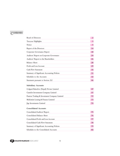 Thumbnail Colgate-Palmolive India Annual Report 2001-2002