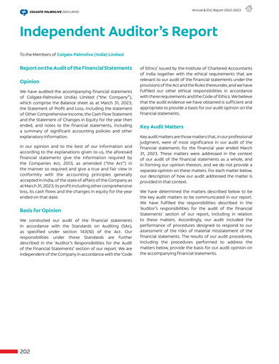 Miniature Colgate-Palmolive India Bilan financier 2022-2023