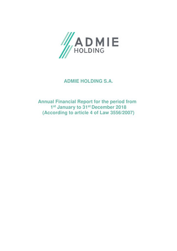 Thumbnail Admie Holding Financial Report 2018