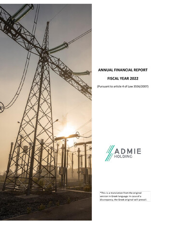 Thumbnail Admie Holding Financial Report 2022