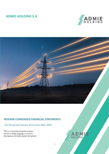 Vorschaubild Admie Holding Finanzmitteilung 2024-h1