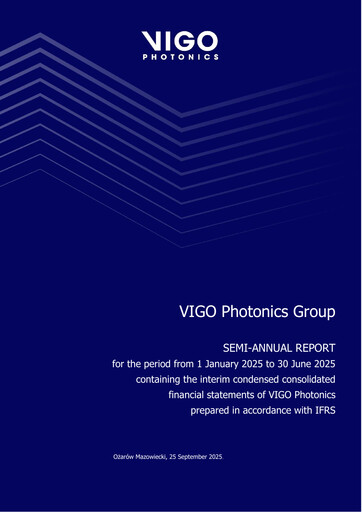 Thumbnail VIGO Photonics Half-year Report 2025-h1