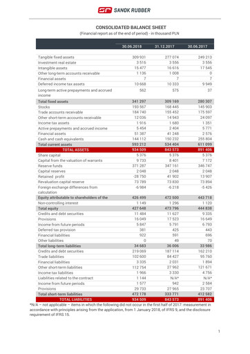 Thumbnail Sanok Rubber Company Financial Statement 2018-h1