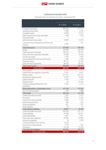 Thumbnail Sanok Rubber Company Financial Statement 2018