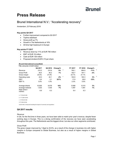 Thumbnail Brunel International Financial Statement 2017