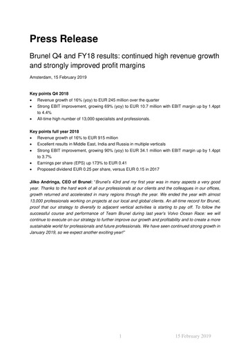 Thumbnail Brunel International Financial Statement 2018