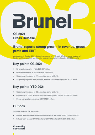 Thumbnail Brunel International Quarterly Report 2021-q3