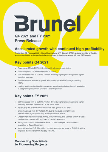 Thumbnail Brunel International Quarterly Report 2021-q4