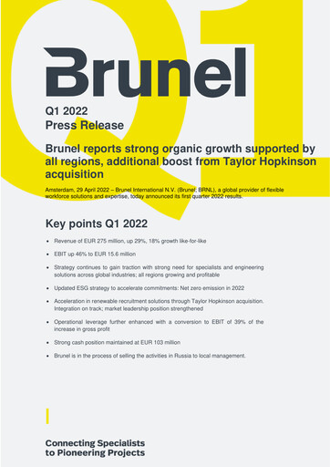 Thumbnail Brunel International Quarterly Report 2022-q1