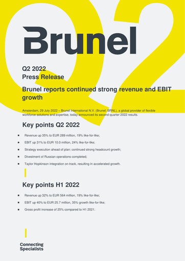 Thumbnail Brunel International Quarterly Report 2022-q2