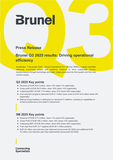 Thumbnail Brunel International Quarterly Report 2025-q3