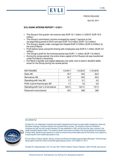 Thumbnail Evli Quarterly Report 2011-q1