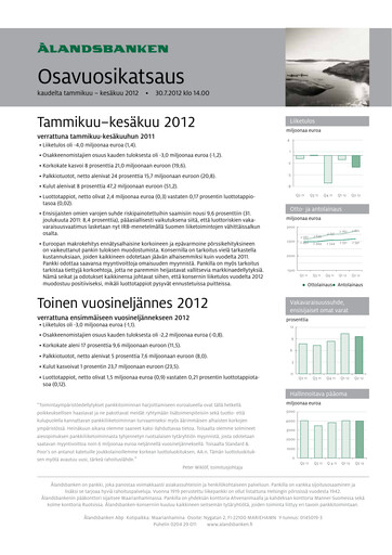 Thumbnail Ålandsbanken Half-year Report 2012-h1