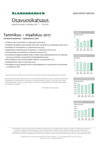 Miniature Ålandsbanken Rapport trimestriel 2017-q1