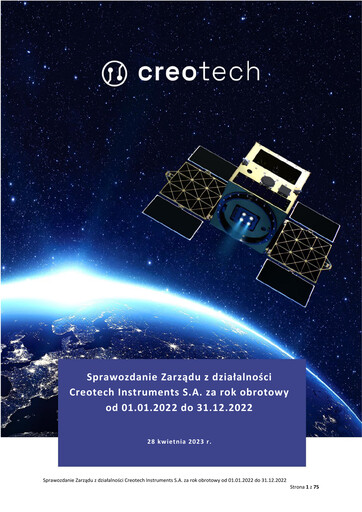 Thumbnail Creotech Instruments Annual Report 2022