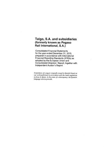 Thumbnail Talgo S.A. Financial Statement 2015