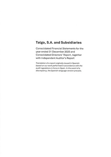 Thumbnail Talgo S.A. Financial Statement 2025