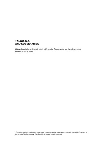 Thumbnail Talgo S.A. Half-year Report 2015-h1