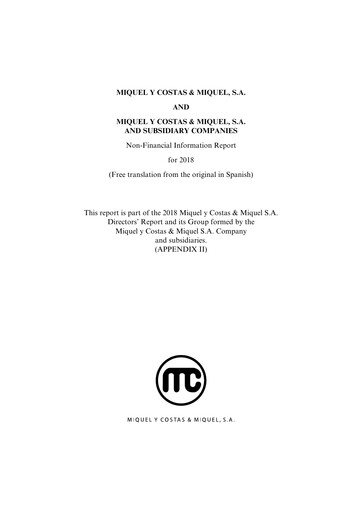 Thumbnail Miquel y Costas & Miquel ESG Report 2018