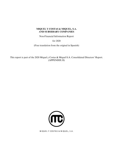 Thumbnail Miquel y Costas & Miquel ESG Report 2020