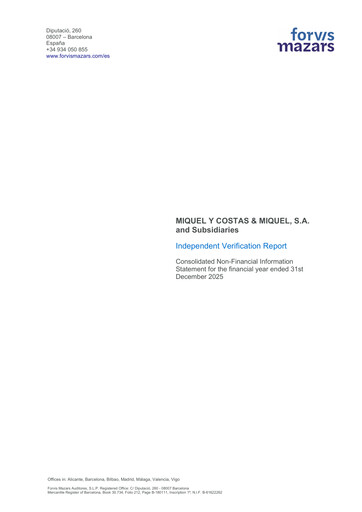 Thumbnail Miquel y Costas & Miquel ESG Report 2025
