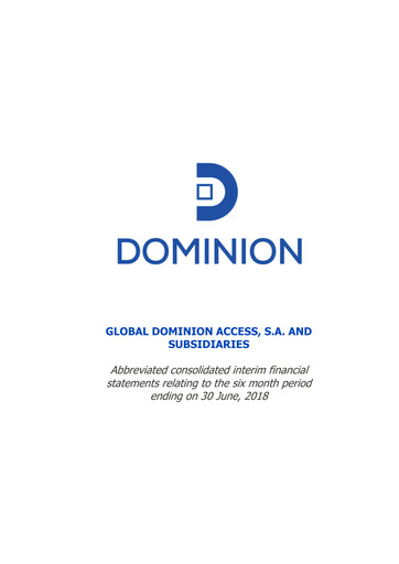 Thumbnail Global Dominion Access Financial Statement 2018-h1