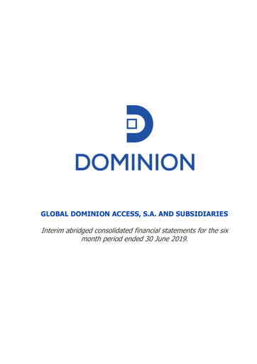 Thumbnail Global Dominion Access Financial Statement 2019-h1