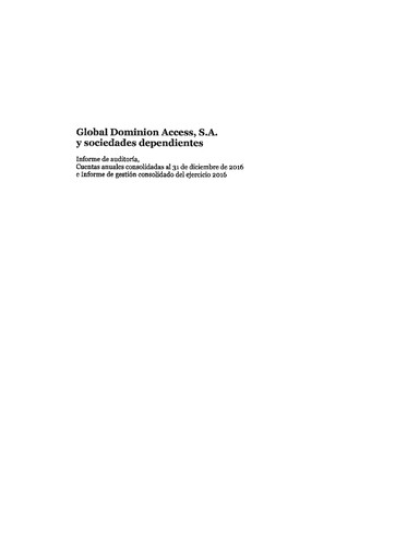 Thumbnail Global Dominion Access Financial Statement 2016