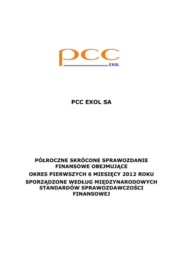 Miniature PCC Exol Rapport semestriel 2012-h1