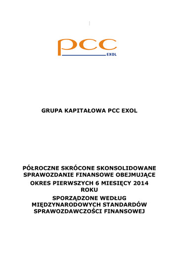 Miniature PCC Exol Rapport semestriel 2014-h1
