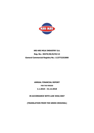 Thumbnail Kri-Kri Milk Industry Financial Statement 2018