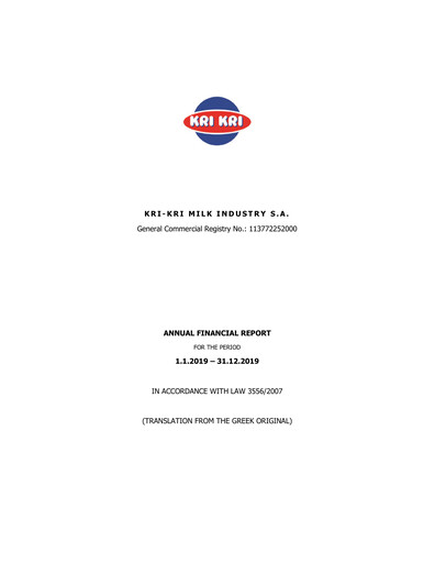 Thumbnail Kri-Kri Milk Industry Financial Statement 2019