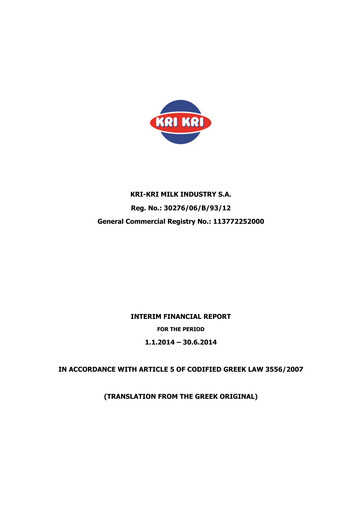 Thumbnail Kri-Kri Milk Industry Half-year Report 2014-h1