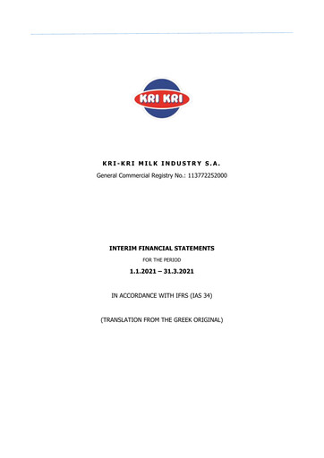 Thumbnail Kri-Kri Milk Industry Quarterly Report 2021-q1