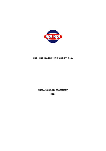 Miniature Kri-Kri Milk Industry Rapport de durabilité 2024